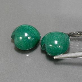 캐럿 천연 여러 가지 빛깔의 녹색 말라카이트 보석, 하트 모양, 9×8.5 mm, 불투명체