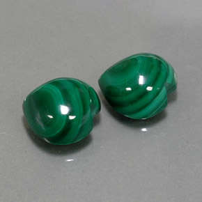 캐럿 천연 여러 가지 빛깔의 녹색 말라카이트 보석, 하트 모양, 9.1×8.8 mm, 불투명체
