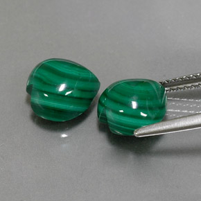 캐럿 천연 여러 가지 빛깔의 녹색 말라카이트 보석, 하트 모양, 9.1×8.8 mm, 불투명체