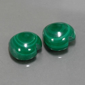 캐럿 천연 여러 가지 빛깔의 녹색 말라카이트 보석, 하트 모양, 9.8×9.5 mm, 불투명체