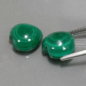 캐럿 천연 여러 가지 빛깔의 녹색 말라카이트 보석, 하트 모양, 9.8×9.5 mm, 불투명체