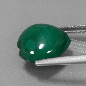 5.63캐럿 천연 여러 가지 빛깔의 녹색 말라카이트, 하트 모양, 11.1×10.8 mm, 불투명체