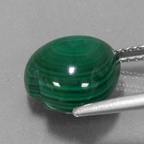 6.74캐럿 천연 여러 가지 빛깔의 녹색 말라카이트, 하트 모양, 10.9×10.6 mm, 불투명체