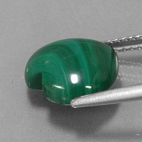 4.69캐럿 천연 여러 가지 빛깔의 녹색 말라카이트, 하트 모양, 11×10.6 mm, 불투명체