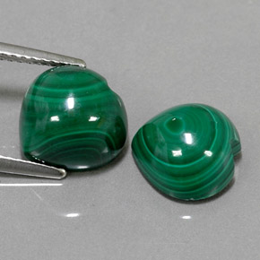 캐럿 천연 여러 가지 빛깔의 녹색 말라카이트 보석, 하트 모양, 10×9.9 mm, 불투명체