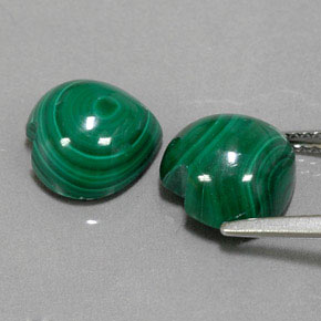 캐럿 천연 여러 가지 빛깔의 녹색 말라카이트 보석, 하트 모양, 10×9.9 mm, 불투명체