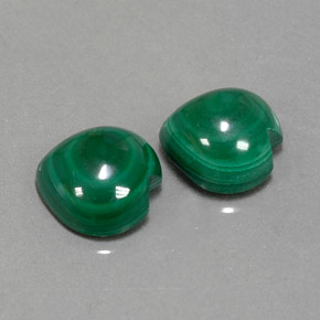 캐럿 천연 여러 가지 빛깔의 녹색 말라카이트 보석, 하트 모양, 8.8×8.7 mm, 불투명체