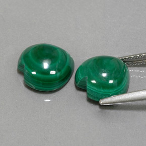 캐럿 천연 여러 가지 빛깔의 녹색 말라카이트 보석, 하트 모양, 8.8×8.7 mm, 불투명체