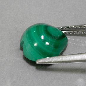 4.59캐럿 천연 여러 가지 빛깔의 녹색 말라카이트, 하트 모양, 9.8×9.7 mm, 불투명체