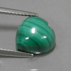 4.58캐럿 천연 여러 가지 빛깔의 녹색 말라카이트, 하트 모양, 9.9×9.7 mm, 불투명체