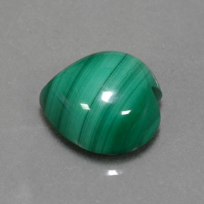 4.58캐럿 천연 여러 가지 빛깔의 녹색 말라카이트, 하트 모양, 9.9×9.7 mm, 불투명체