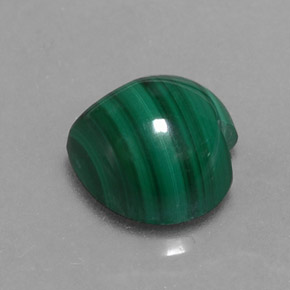 4.38캐럿 천연 여러 가지 빛깔의 녹색 말라카이트, 하트 모양, 9.2×9.1 mm, 불투명체