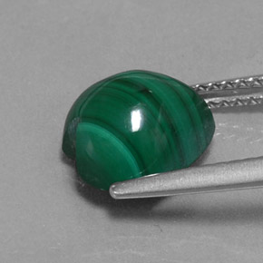 4.38캐럿 천연 여러 가지 빛깔의 녹색 말라카이트, 하트 모양, 9.2×9.1 mm, 불투명체