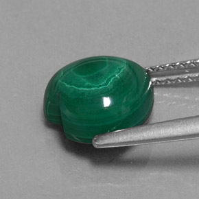 3.97캐럿 천연 여러 가지 빛깔의 녹색 말라카이트, 하트 모양, 9.2×8.8 mm, 불투명체