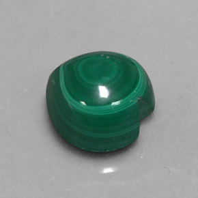 3.89캐럿 천연 여러 가지 빛깔의 녹색 말라카이트, 하트 모양, 8.9×8.7 mm, 불투명체