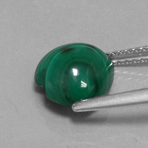 3.37캐럿 천연 여러 가지 빛깔의 녹색 말라카이트, 하트 모양, 8.9×8.8 mm, 불투명체