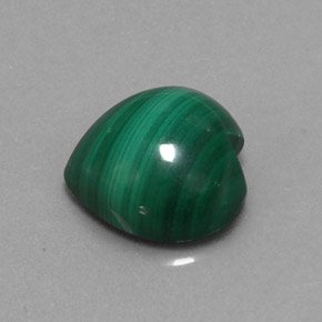 3.03캐럿 천연 여러 가지 빛깔의 녹색 말라카이트, 하트 모양, 8.9×8.8 mm, 불투명체