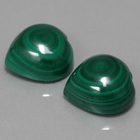 캐럿 천연 여러 가지 빛깔의 녹색 말라카이트 보석, 하트 모양, 12.1×11.9 mm, 불투명체