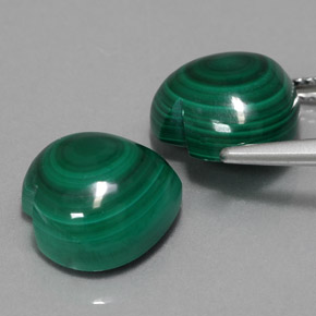 캐럿 천연 여러 가지 빛깔의 녹색 말라카이트 보석, 하트 모양, 12.1×11.9 mm, 불투명체