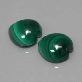 캐럿 천연 여러 가지 빛깔의 녹색 말라카이트 보석, 하트 모양, 11.1×10.9 mm, 불투명체