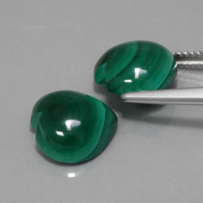캐럿 천연 여러 가지 빛깔의 녹색 말라카이트 보석, 하트 모양, 11.1×10.9 mm, 불투명체