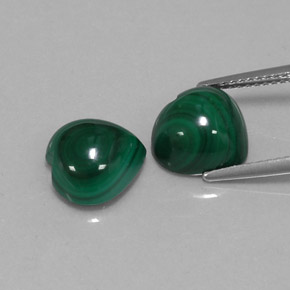 캐럿 천연 여러 가지 빛깔의 녹색 말라카이트 보석, 하트 모양, 9.9×9.8 mm, 불투명체