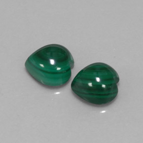 캐럿 천연 여러 가지 빛깔의 녹색 말라카이트 보석, 하트 모양, 9.9×9.8 mm, 불투명체
