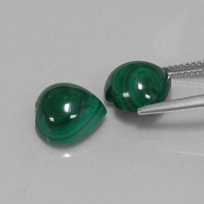 캐럿 천연 여러 가지 빛깔의 녹색 말라카이트 보석, 하트 모양, 9.9×9.8 mm, 불투명체