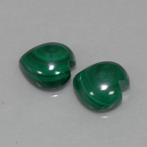 캐럿 천연 여러 가지 빛깔의 녹색 말라카이트 보석, 하트 모양, 11×10.9 mm, 불투명체