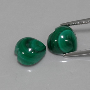 캐럿 천연 여러 가지 빛깔의 녹색 말라카이트 보석, 하트 모양, 10.1×9.7 mm, 불투명체