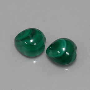 캐럿 천연 여러 가지 빛깔의 녹색 말라카이트 보석, 하트 모양, 10.1×9.7 mm, 불투명체