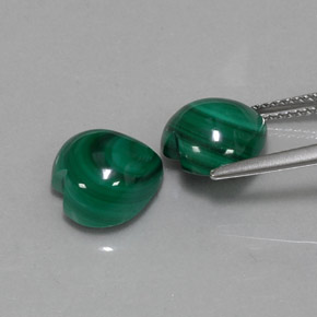 캐럿 천연 여러 가지 빛깔의 녹색 말라카이트 보석, 하트 모양, 10.1×9.7 mm, 불투명체