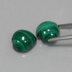 캐럿 천연 여러 가지 빛깔의 녹색 말라카이트 보석, 하트 모양, 10.2×9.8 mm, 불투명체