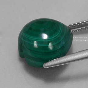 7.66캐럿 천연 여러 가지 빛깔의 녹색 말라카이트, 하트 모양, 11.1×10.8 mm, 불투명체