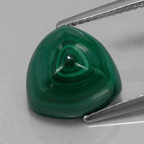 7.48캐럿 천연 여러 가지 빛깔의 녹색 말라카이트, 트릴리언, 11×10.8 mm, 불투명체