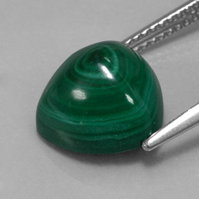 7.48캐럿 천연 여러 가지 빛깔의 녹색 말라카이트, 트릴리언, 11×10.8 mm, 불투명체