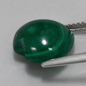 6.51캐럿 천연 여러 가지 빛깔의 녹색 말라카이트, 하트 모양, 11.1×10.9 mm, 불투명체