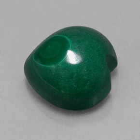 7.11캐럿 천연 여러 가지 빛깔의 녹색 말라카이트, 하트 모양, 11.1×10.8 mm, 불투명체