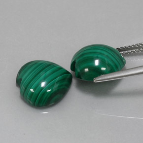 캐럿 천연 여러 가지 빛깔의 녹색 말라카이트 보석, 하트 모양, 12×11.8 mm, 불투명체