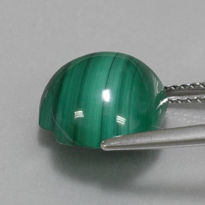 8.67캐럿 천연 여러 가지 빛깔의 녹색 말라카이트, 하트 모양, 11.9×11.6 mm, 불투명체