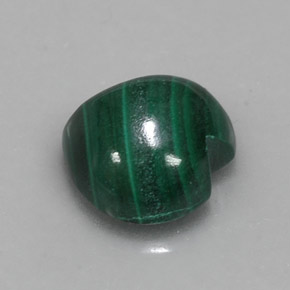 6.26캐럿 천연 여러 가지 빛깔의 녹색 말라카이트, 하트 모양, 11.1×10.6 mm, 불투명체