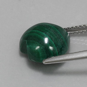 6.26캐럿 천연 여러 가지 빛깔의 녹색 말라카이트, 하트 모양, 11.1×10.6 mm, 불투명체