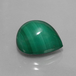 9.50캐럿 천연 여러 가지 빛깔의 녹색 말라카이트, 배 모양, 13.3×11.2 mm, 불투명체