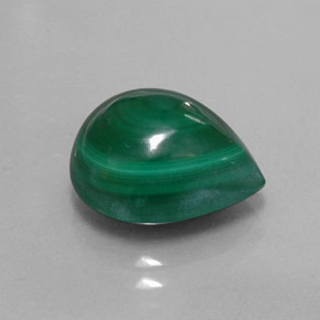 8.16캐럿 천연 여러 가지 빛깔의 녹색 말라카이트, 배 모양, 13×10.5 mm, 불투명체