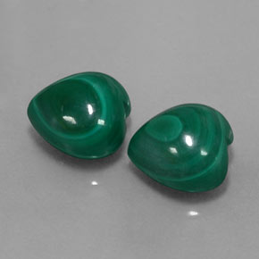 캐럿 천연 여러 가지 빛깔의 녹색 말라카이트 보석, 하트 모양, 10.1×10.1 mm, 불투명체
