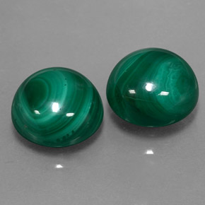 캐럿 천연 여러 가지 빛깔의 녹색 말라카이트 보석, 라운드 컷, 9.83 mm, 불투명체