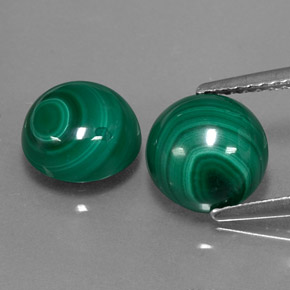 캐럿 천연 여러 가지 빛깔의 녹색 말라카이트 보석, 라운드 컷, 8.14 mm, 불투명체