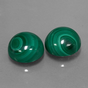 캐럿 천연 여러 가지 빛깔의 녹색 말라카이트 보석, 라운드 컷, 8.14 mm, 불투명체