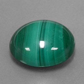 10.31캐럿 천연 여러 가지 빛깔의 녹색 말라카이트, 타원형 컷, 13.8×12 mm, 불투명체