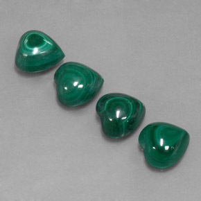 캐럿 천연 여러 가지 빛깔의 녹색 말라카이트 보석, 하트 모양, 9.1×9 mm, 불투명체